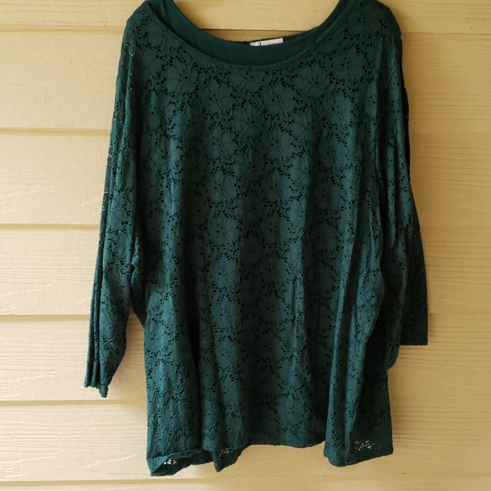 Denim & Co 3x 2 piece blouse